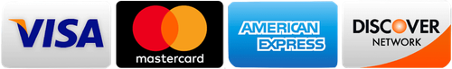 Visa, Mastercard, American Express and Discover