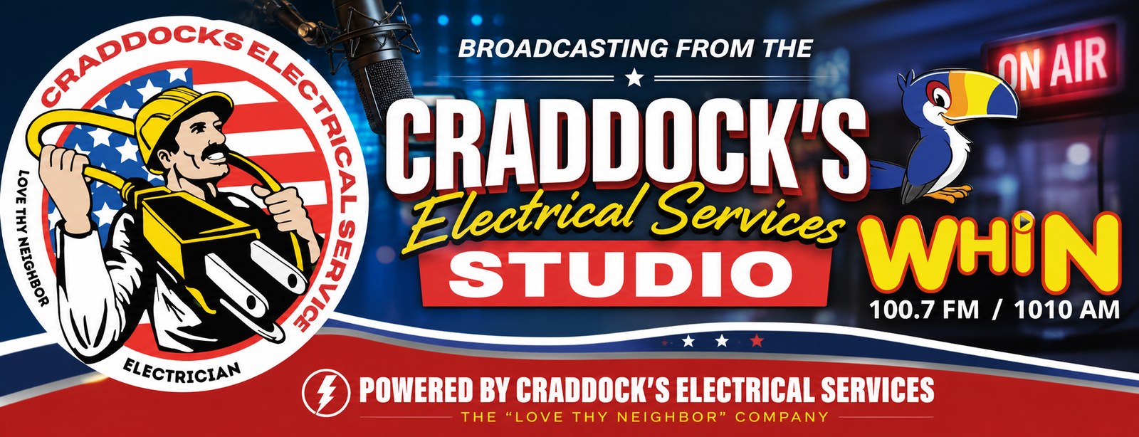 Broadcasting from the Craddock's Electrical Services Studio, powered by Craddock's Electrical Services